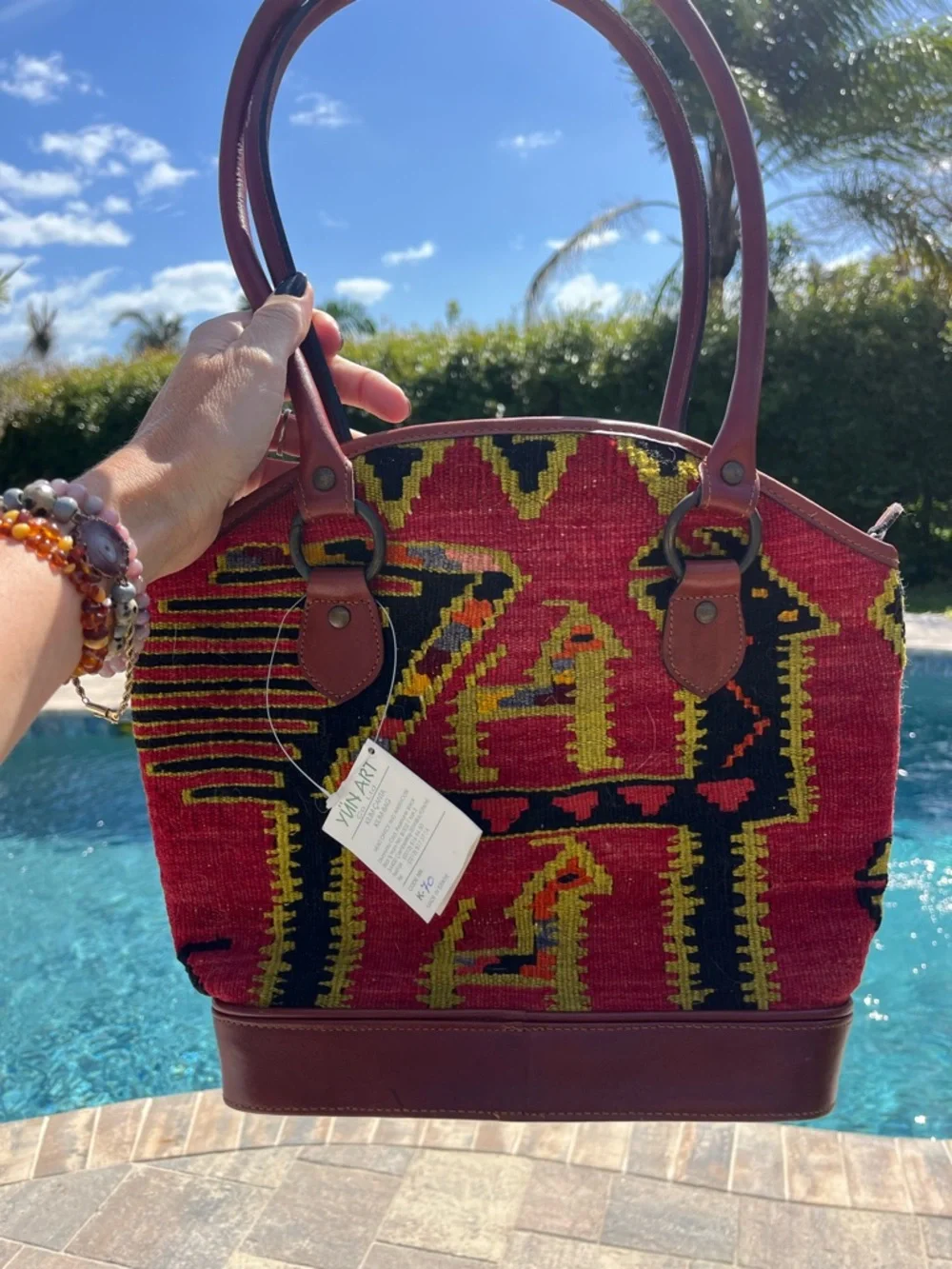Turkish Kilim
handcrafted, authentic, handwoven geometric, bohemian, tribal bag - Picture 4 of 11